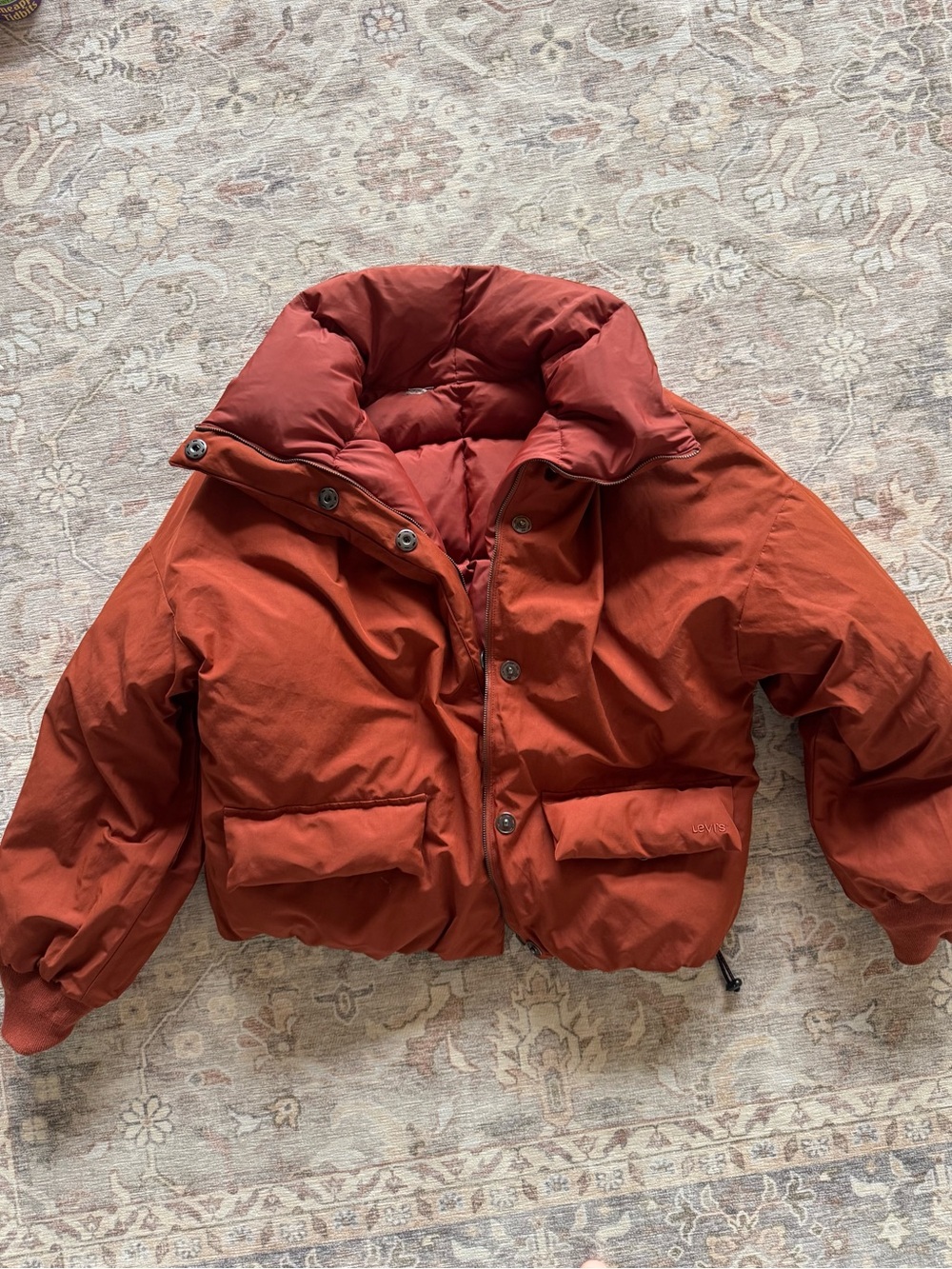 Levi's Mio Down Pillow Puffer Rust Orange Reversible